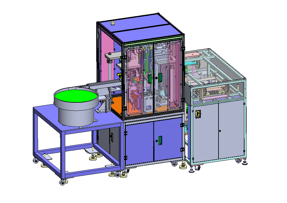 光通信128G卡自动组装线3D数模图纸 Solidworks设计 附STEP X_T